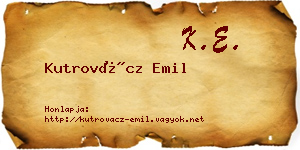 Kutrovácz Emil névjegykártya