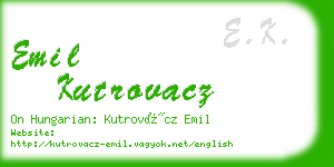emil kutrovacz business card